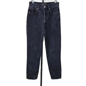Denim Forum The  BF High Rise Loose Jeans Size 24 Black Eyeliner Wash Denim